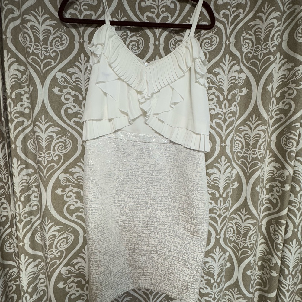 LOFT Cream and silver dress